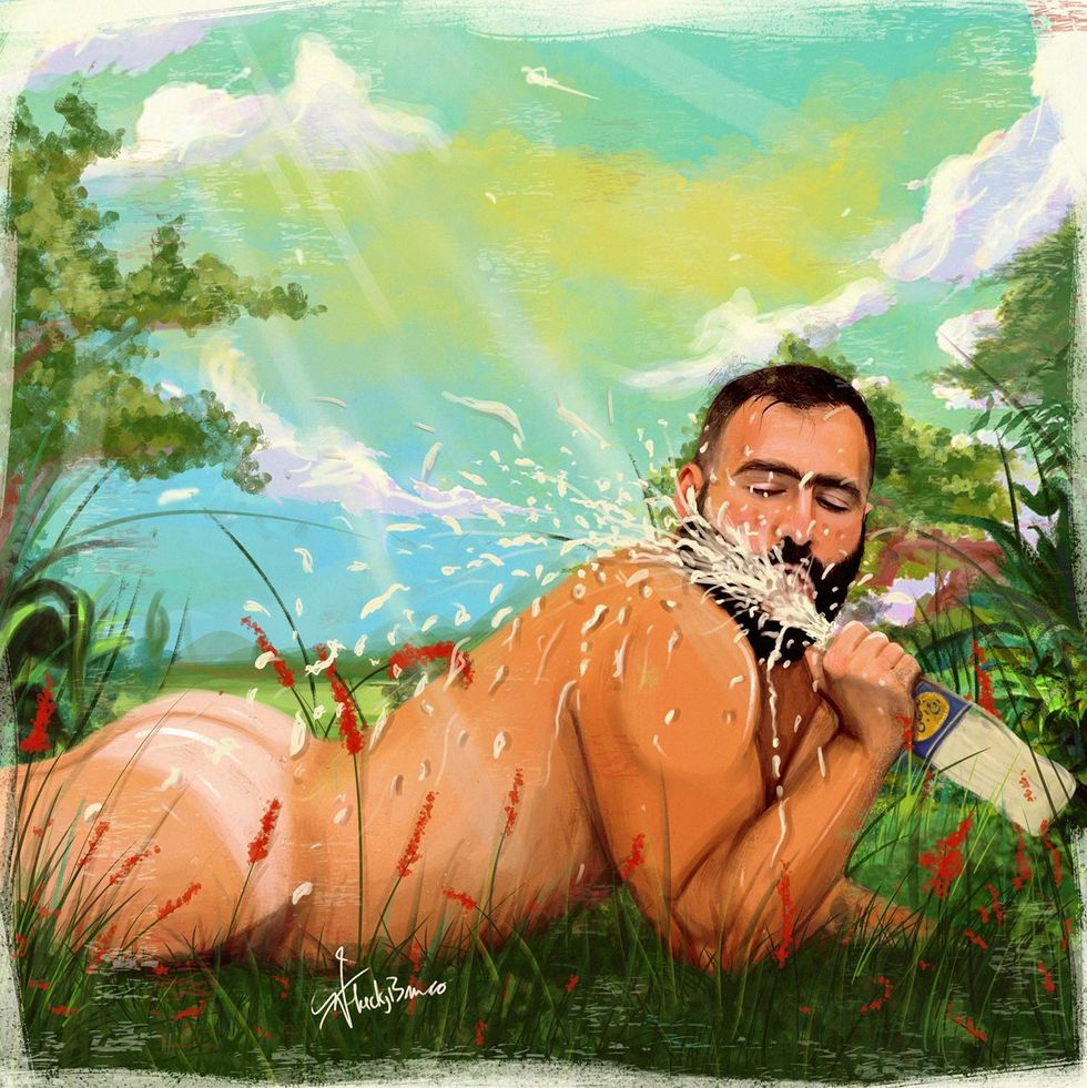 OUT MAGAZINE OPED photo gallery original art gay men middle east digital paintings Luckybamero queer artist living in Iran