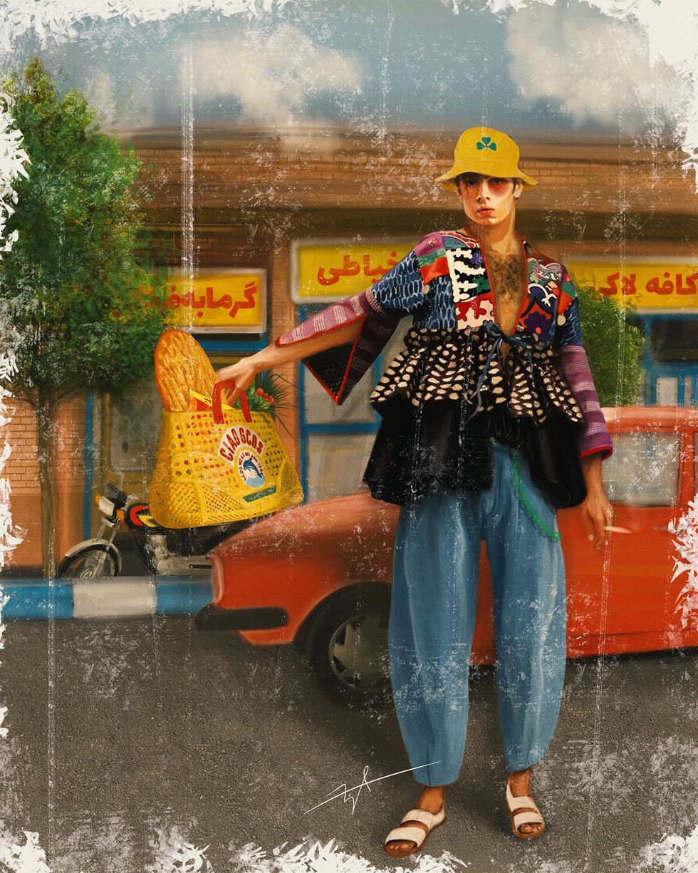 OUT MAGAZINE OPED photo gallery original art gay men middle east digital paintings Luckybamero queer artist living in Iran