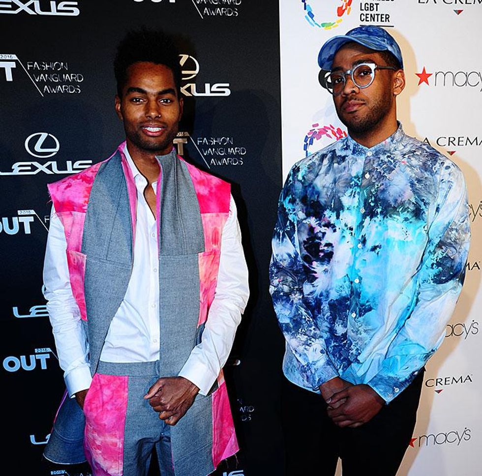 Out Vanguard finalist Marcel Coleman Jr. (right) and his model