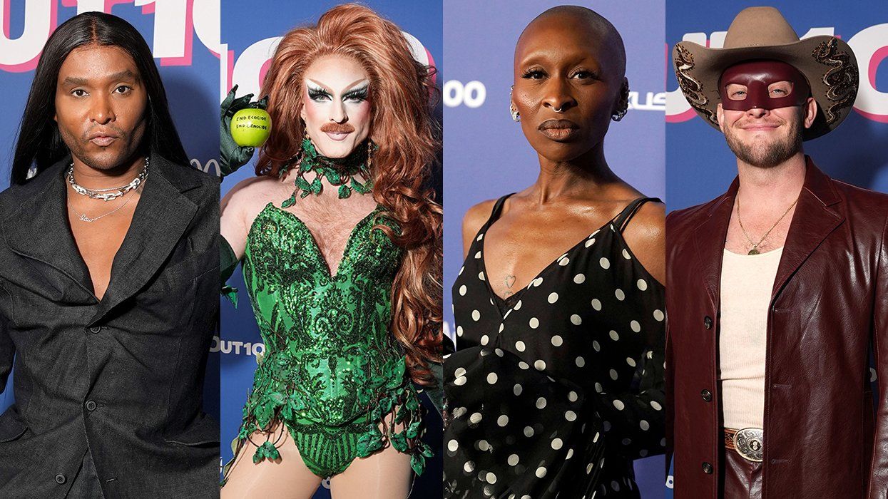 Out100 2024 red carpet arrivals including Law Roach Pattie Gonia Cynthia Erivo Orville Peck