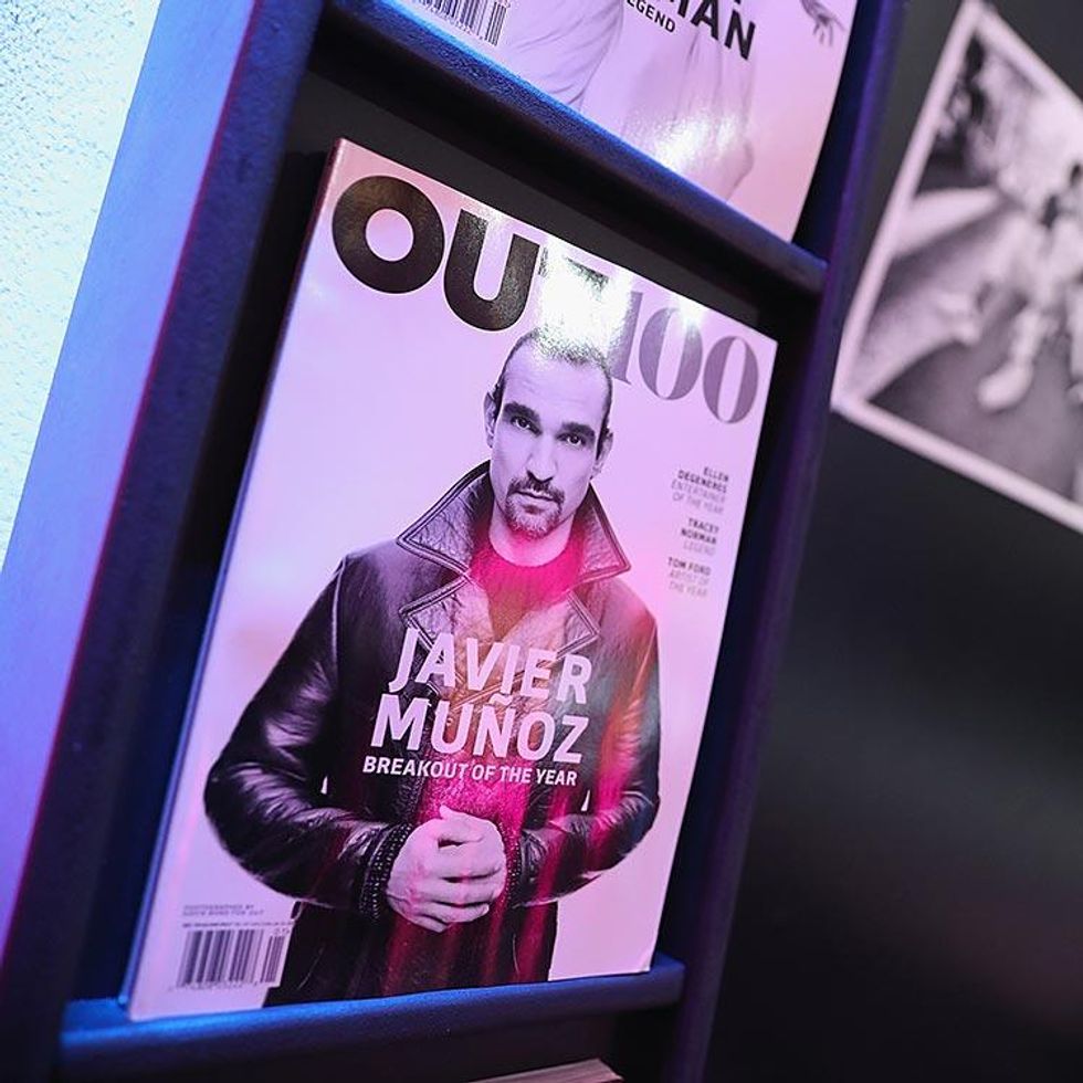 Out100 magazine on display