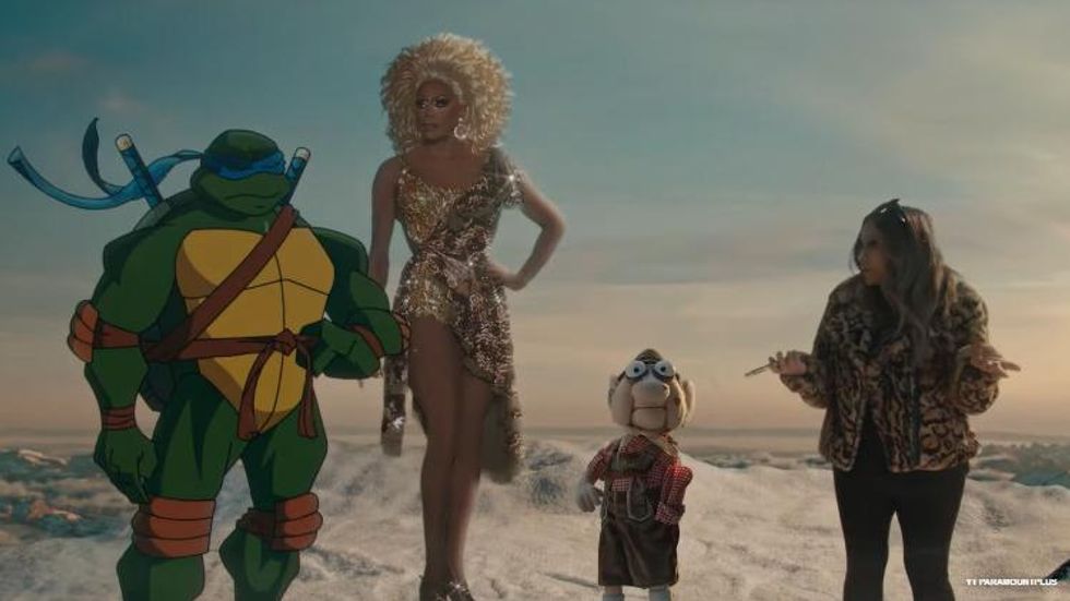 Paramount+ Super Bowl ad features RuPaul and others.