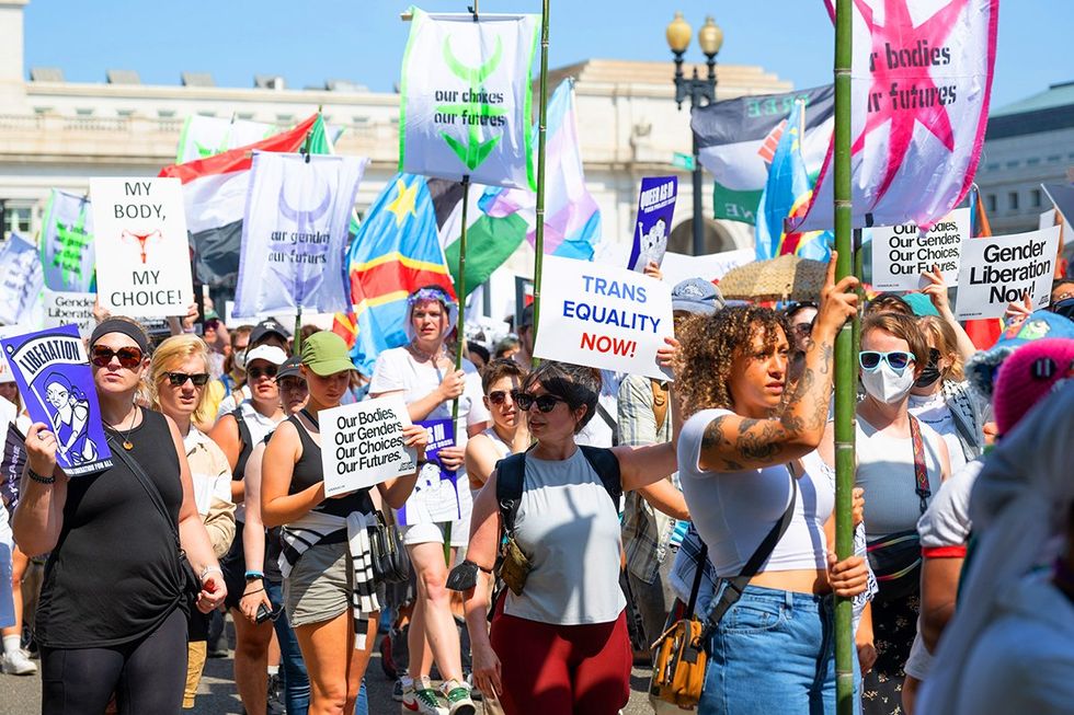 Participants in the first ever Gender Liberation March voiced their support for bodily autonomy reproductive rights transgender equality