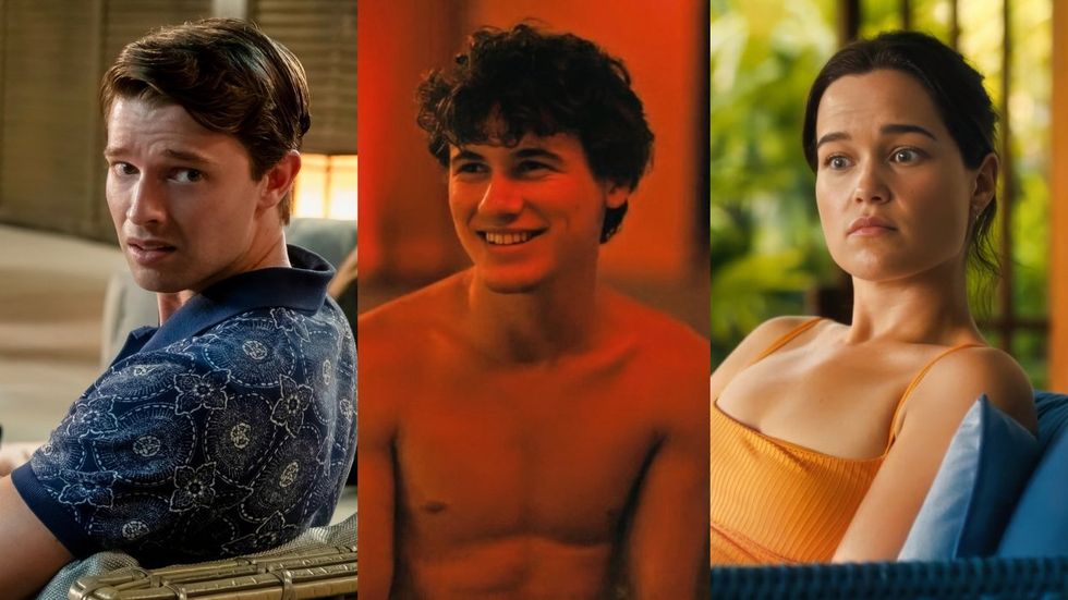 Patrick Schwarzenegger; Sam Nivola; Sarah Catherine Hook on The White Lotus season 3