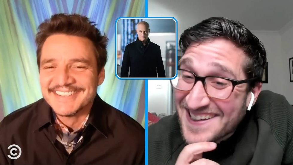 Pedro Pascal being interviewed by Josh Horowitz on YouTube
