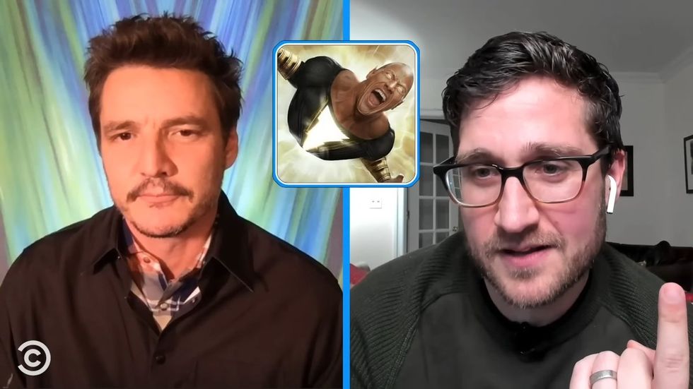 Pedro Pascal being interviewed by Josh Horowitz on YouTube