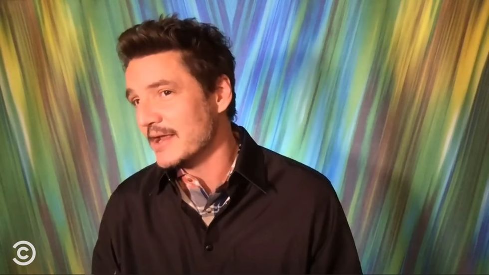 Pedro Pascal being interviewed by Josh Horowitz on YouTube