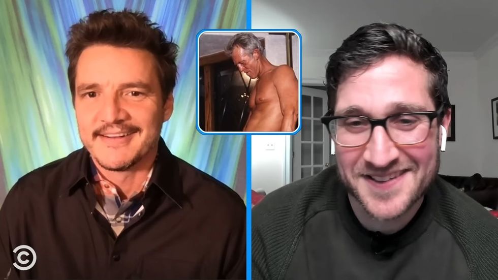 Pedro Pascal being interviewed by Josh Horowitz on YouTube