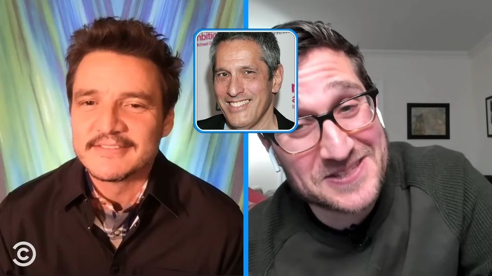 Pedro Pascal being interviewed by Josh Horowitz on YouTube