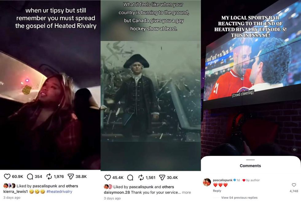 Pedro Pascal reacts to Instagram posts about Heated Rivalry