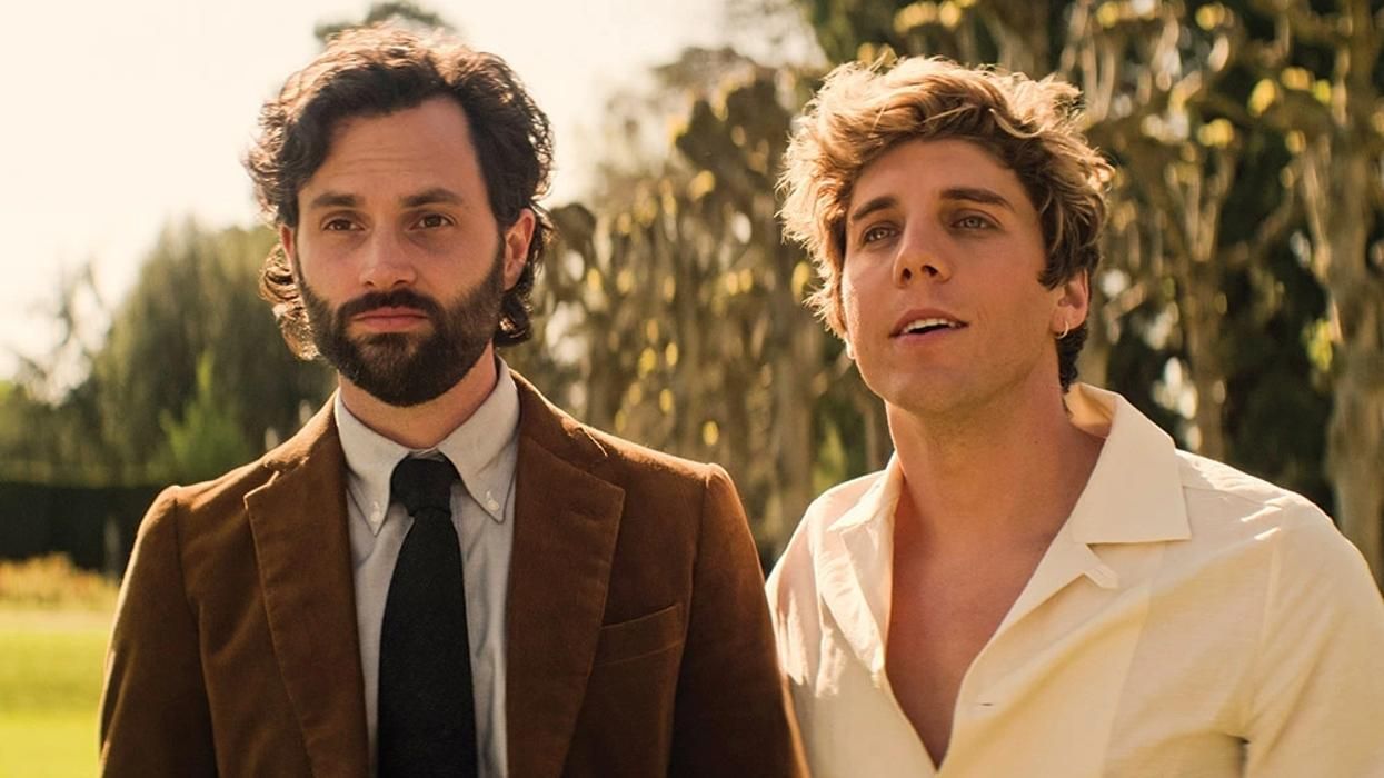 Penn Badgley and Lukas Gage