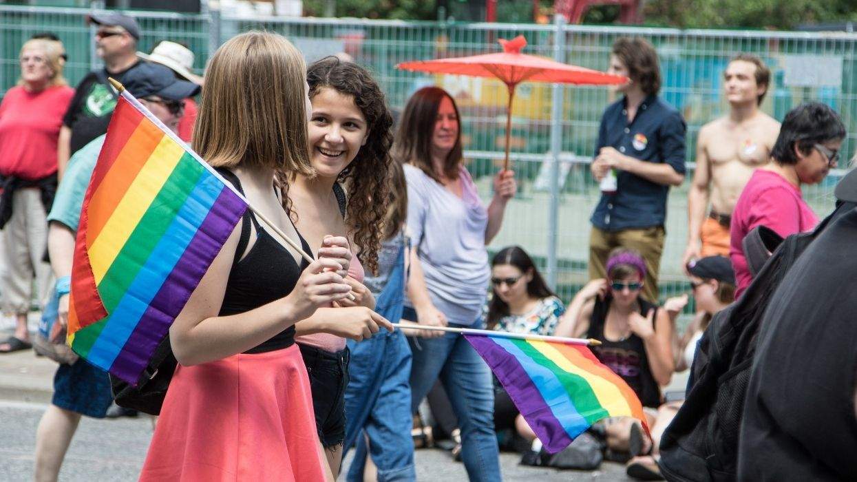 people at a pride parade