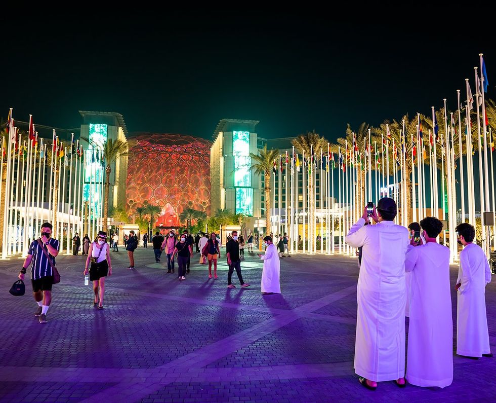 People taking photos at Expo2020 Dubai, UAE