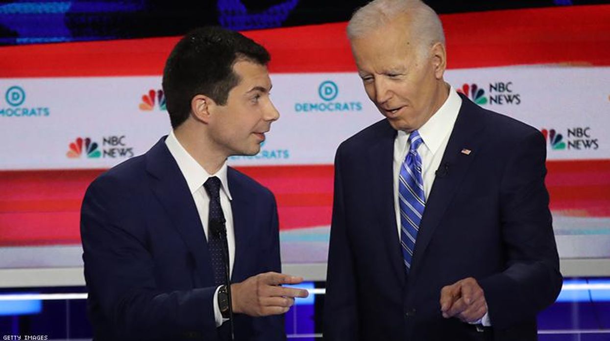 Pete Buttigieg pranks Joe Biden, turns "Joe 30330" debate flub into joke.