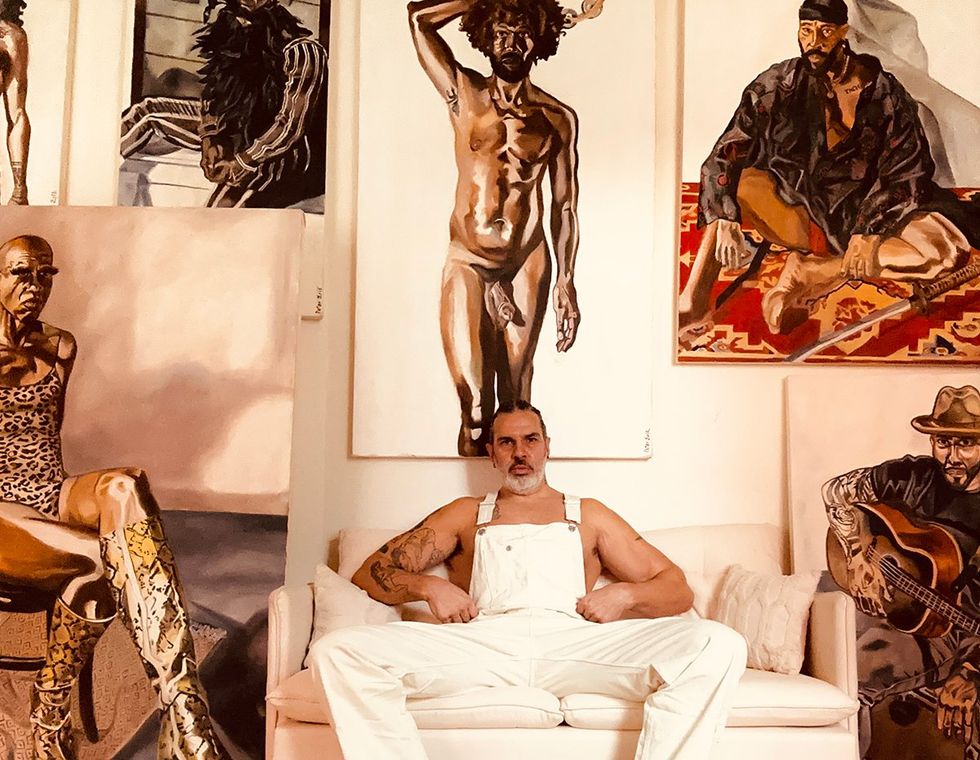 Peter Erik Lopez painter studio couch