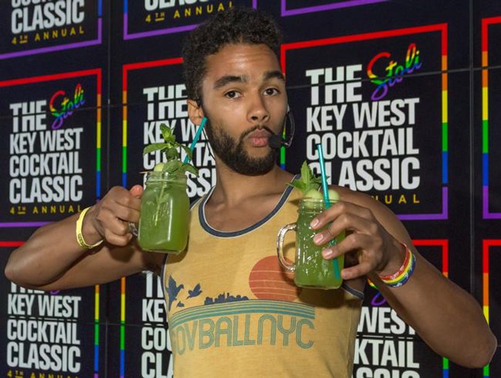 Philadelphia's Evan Logan, from Valanni Nightclub, poses with his "Stoli Money Maker."