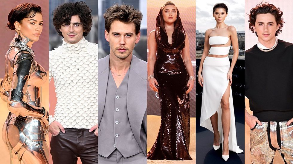photo gallery Dune 2 movie premiers world tour cast fashion Zendaya Timothee Chalamet Florence Pugh Austin Butler