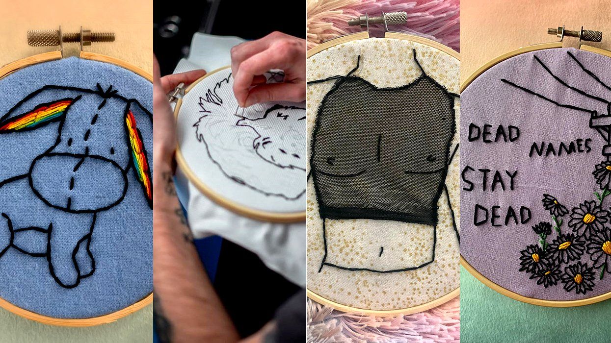 photo gallery Emmett Tucker HxCCrafts queer needlepoint