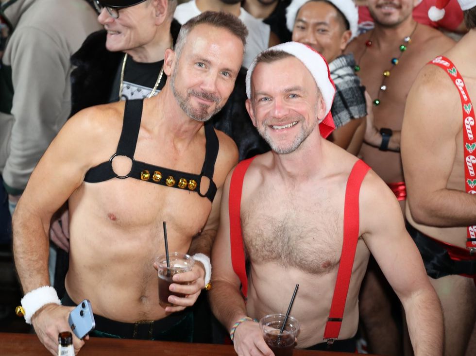 photo gallery gay bar Sidetrack Chicago Santa Speedo Run party 2024