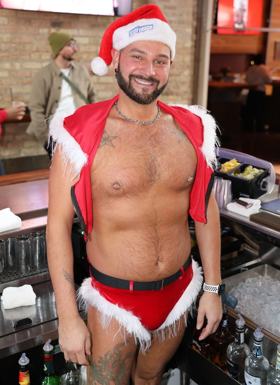 photo gallery gay bar Sidetrack Chicago Santa Speedo Run party 2024