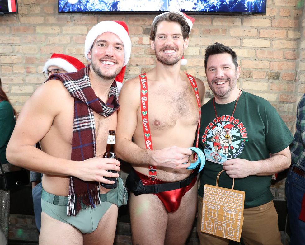 photo gallery gay bar Sidetrack Chicago Santa Speedo Run party 2024