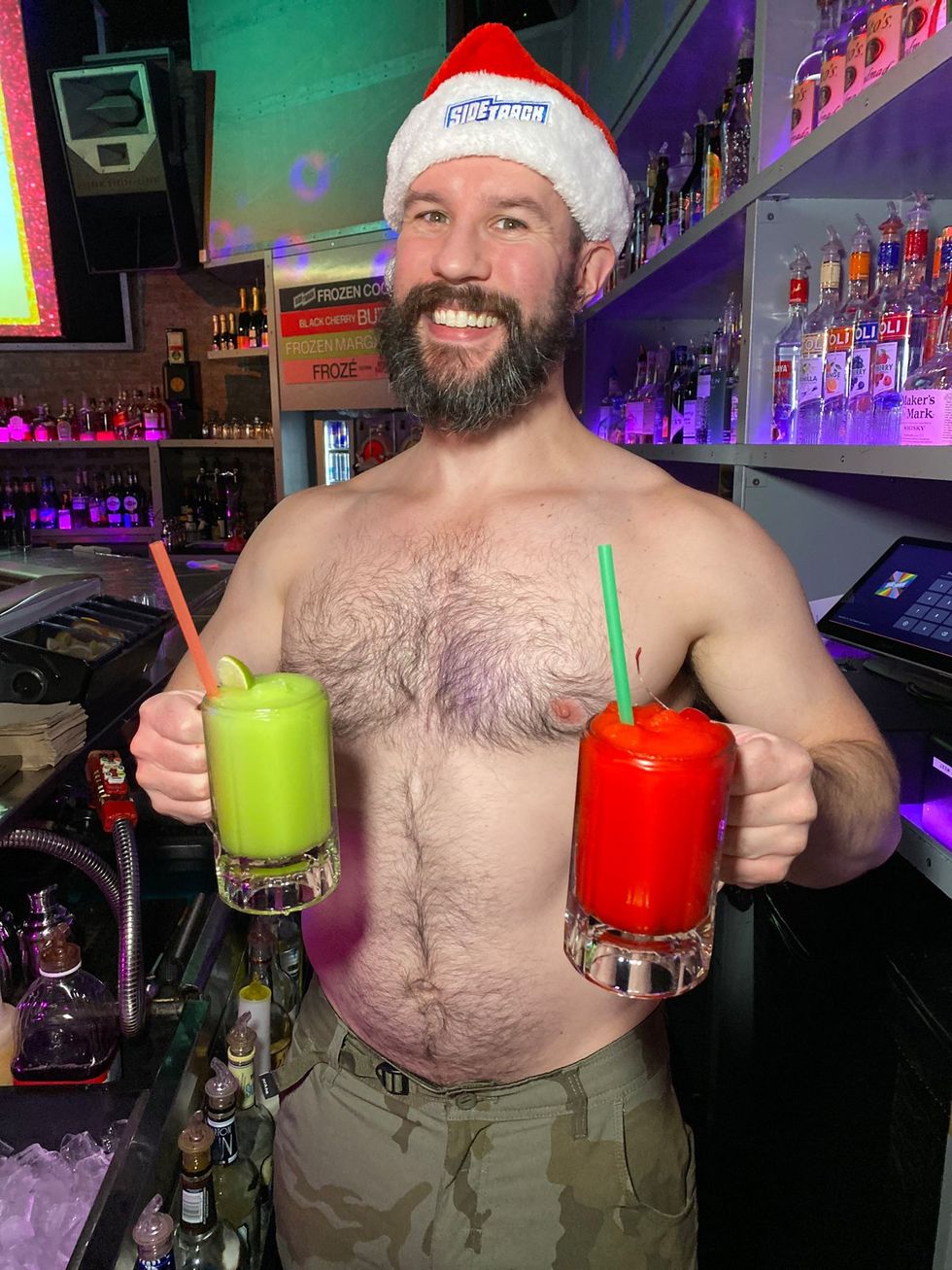 photo gallery gay bar Sidetrack Chicago Santa Speedo Run party 2024