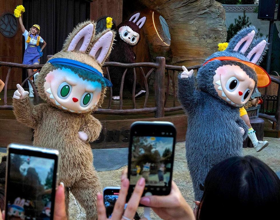 photo gallery of Gay Halloween costumes for 2025 including Pop Mart Labubu dolls