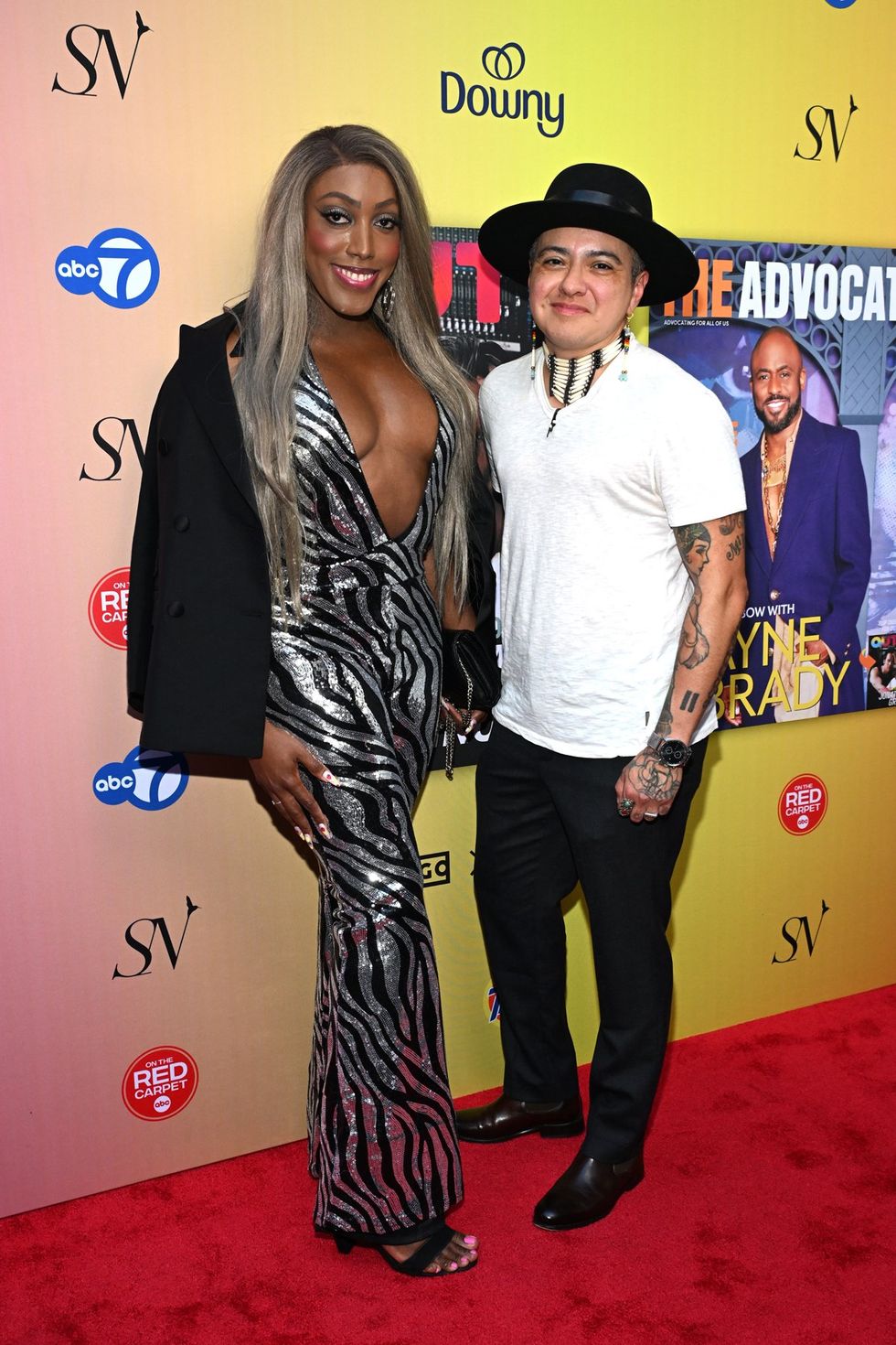 photo gallery OUT mag The Advocate magazine LGBTQ pride Party June 2024 celebrates cover stars Jonathan Groff Wayne Brady red carpet Out Of The Closet broadway photobooth pics