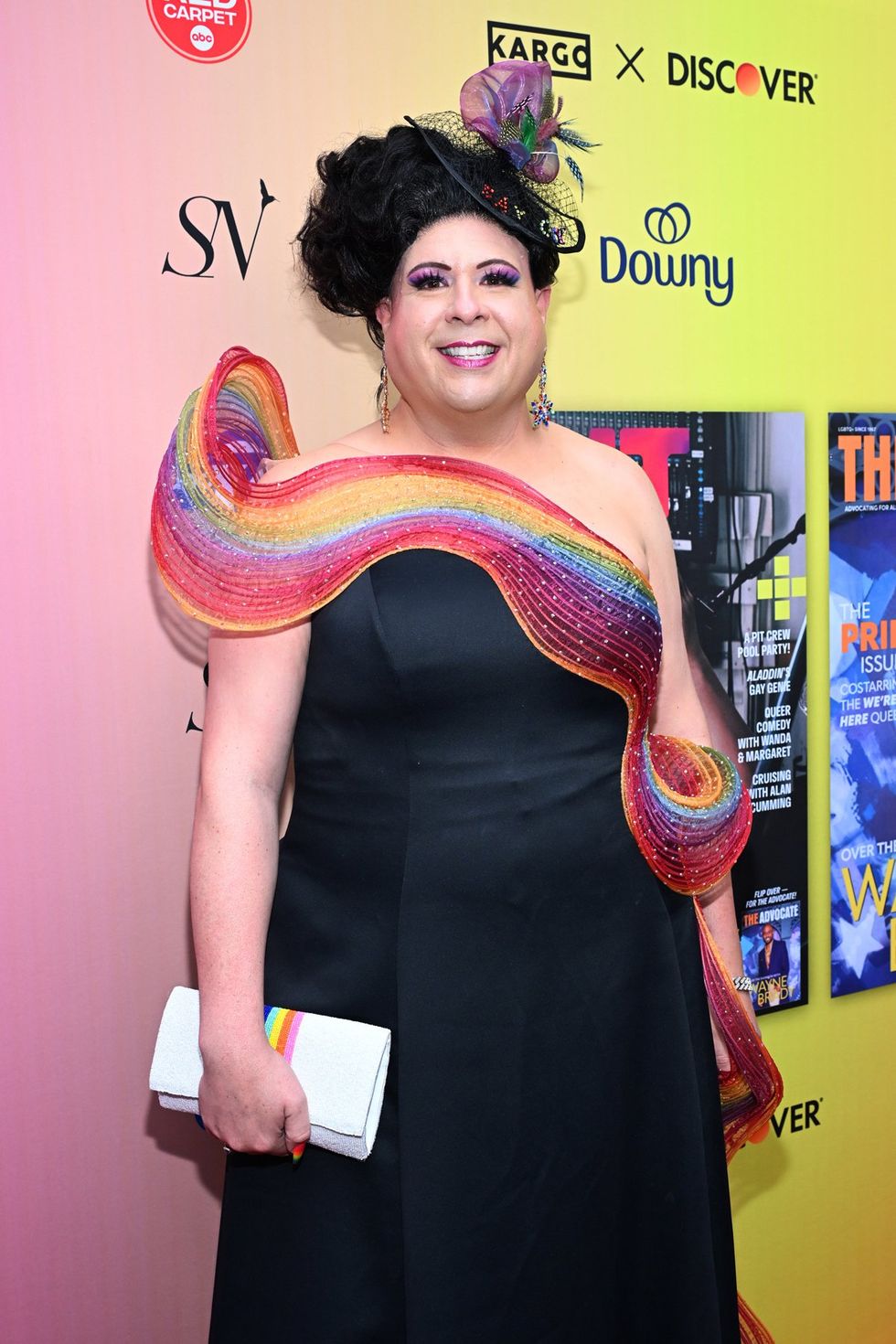 photo gallery OUT mag The Advocate magazine LGBTQ pride Party June 2024 celebrates cover stars Jonathan Groff Wayne Brady red carpet Out Of The Closet broadway photobooth pics