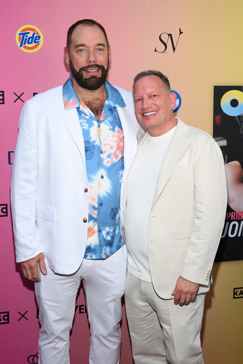 photo gallery OUT mag The Advocate magazine LGBTQ pride Party June 2024 celebrates cover stars Jonathan Groff Wayne Brady red carpet Out Of The Closet broadway photobooth pics