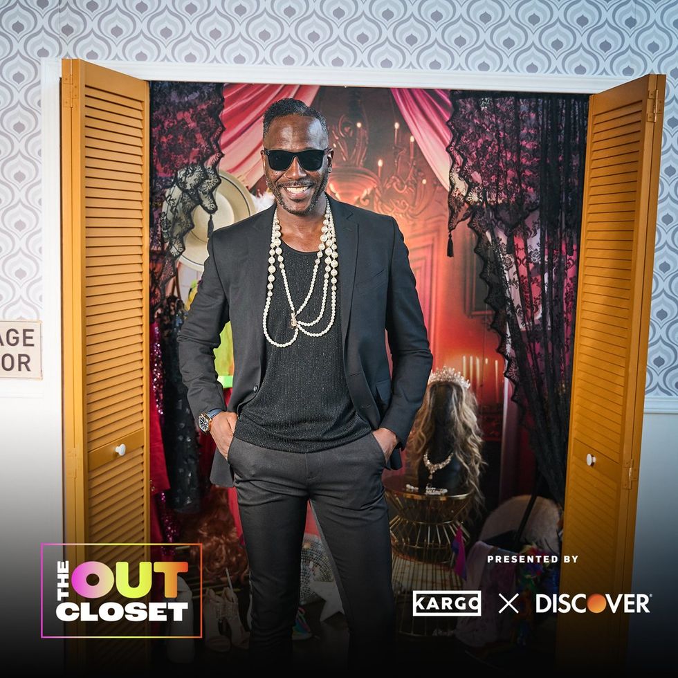 photo gallery OUT mag The Advocate magazine LGBTQ pride Party June 2024 celebrates cover stars Jonathan Groff Wayne Brady red carpet Out Of The Closet broadway photobooth pics