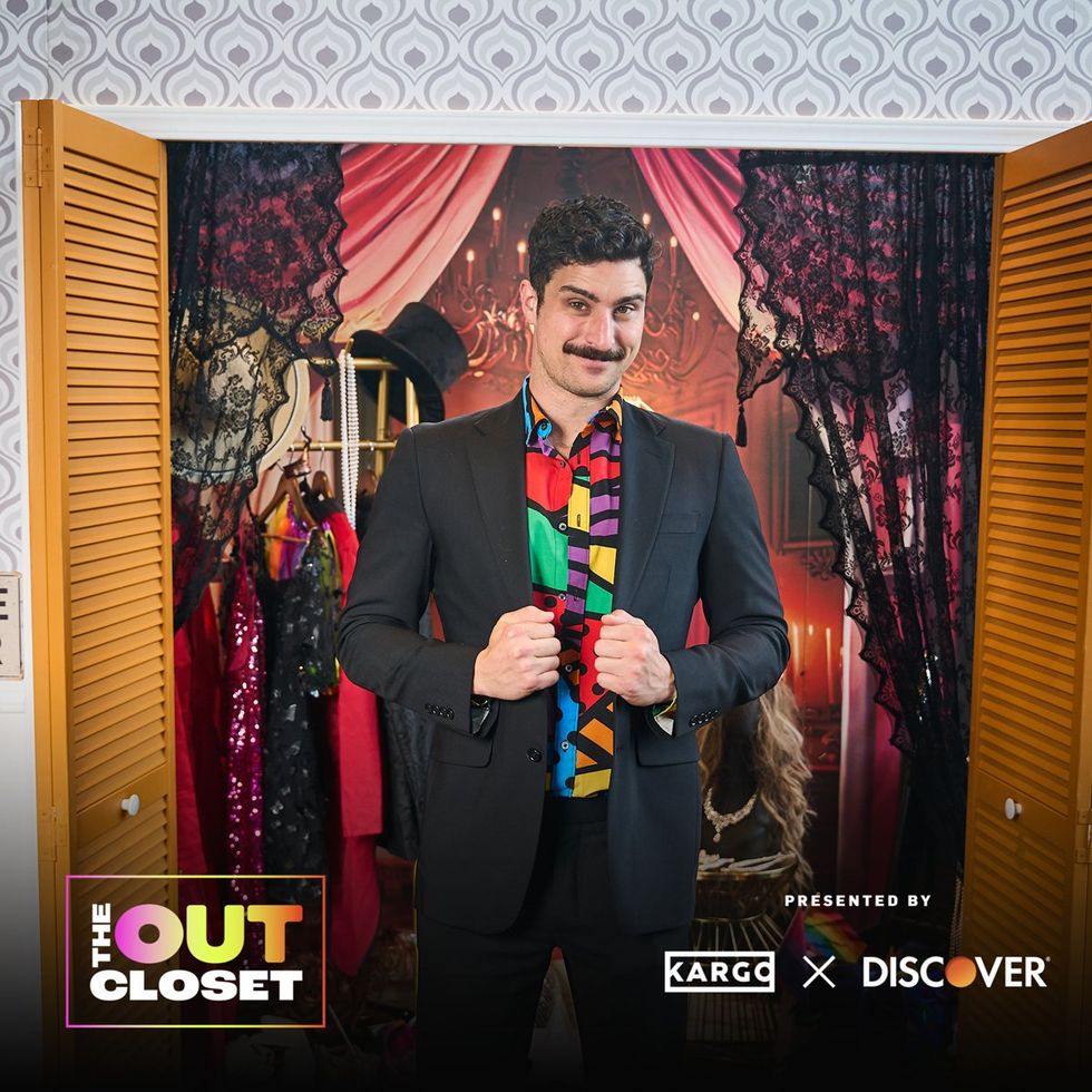 photo gallery OUT mag The Advocate magazine LGBTQ pride Party June 2024 celebrates cover stars Jonathan Groff Wayne Brady red carpet Out Of The Closet broadway photobooth pics