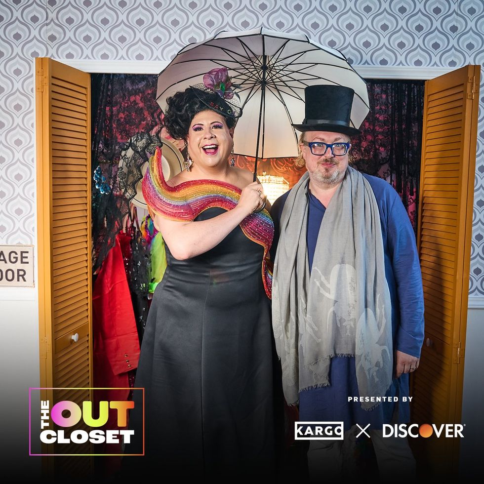 photo gallery OUT mag The Advocate magazine LGBTQ pride Party June 2024 celebrates cover stars Jonathan Groff Wayne Brady red carpet Out Of The Closet broadway photobooth pics