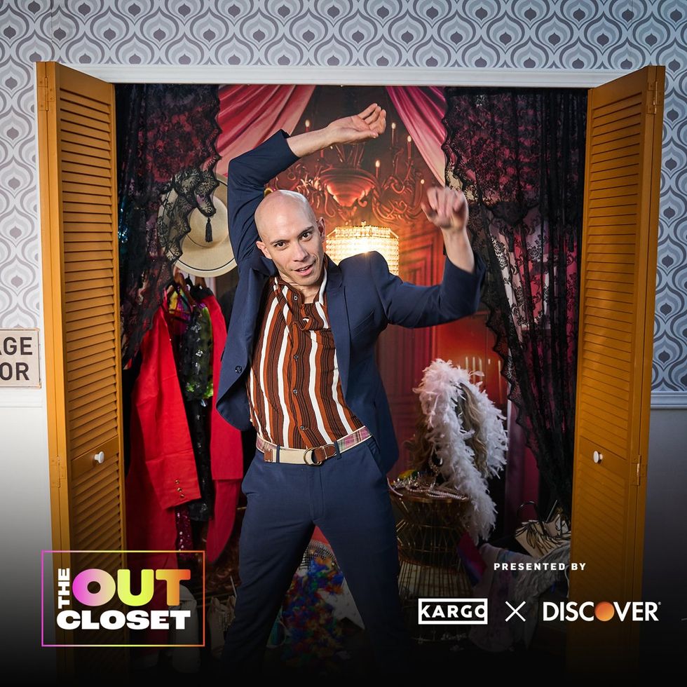 photo gallery OUT mag The Advocate magazine LGBTQ pride Party June 2024 celebrates cover stars Jonathan Groff Wayne Brady red carpet Out Of The Closet broadway photobooth pics