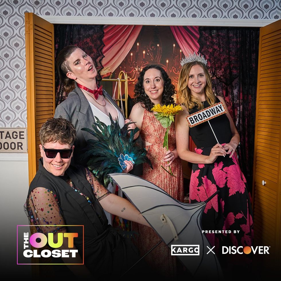 photo gallery OUT mag The Advocate magazine LGBTQ pride Party June 2024 celebrates cover stars Jonathan Groff Wayne Brady red carpet Out Of The Closet broadway photobooth pics