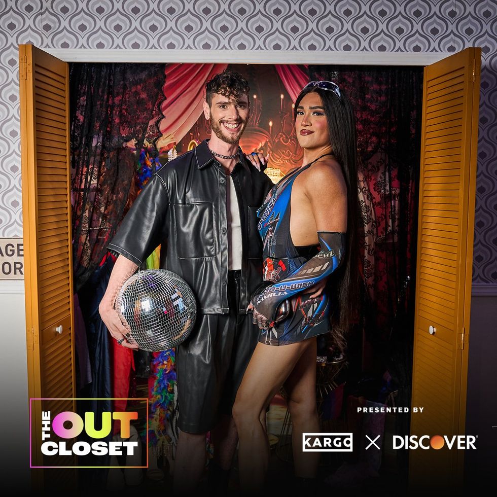 photo gallery OUT mag The Advocate magazine LGBTQ pride Party June 2024 celebrates cover stars Jonathan Groff Wayne Brady red carpet Out Of The Closet broadway photobooth pics