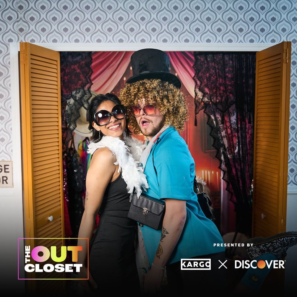 photo gallery OUT mag The Advocate magazine LGBTQ pride Party June 2024 celebrates cover stars Jonathan Groff Wayne Brady red carpet Out Of The Closet broadway photobooth pics
