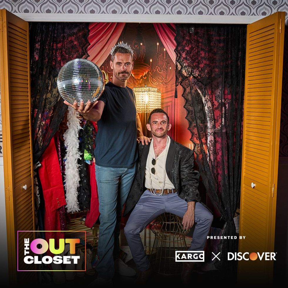 photo gallery OUT mag The Advocate magazine LGBTQ pride Party June 2024 celebrates cover stars Jonathan Groff Wayne Brady red carpet Out Of The Closet broadway photobooth pics