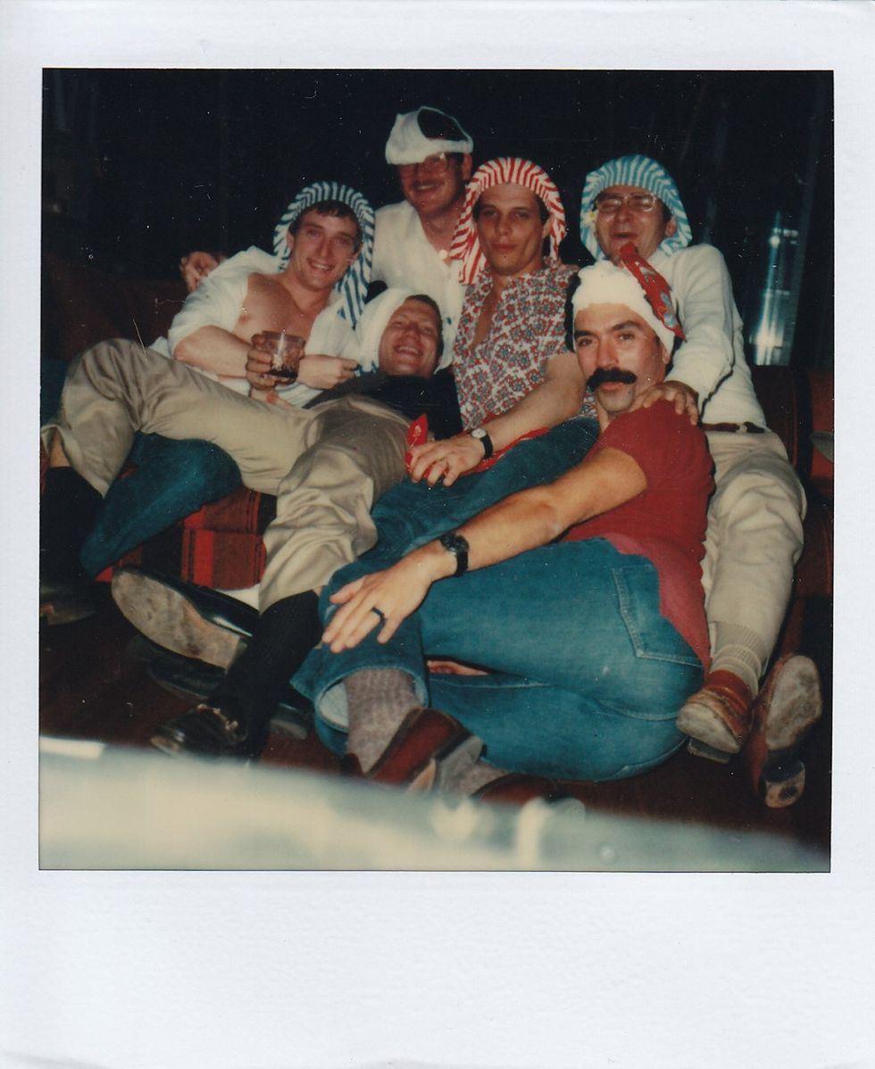 photo gallery Polaroids spanning from 1964 to 1991 documenting Houston male throuple John Jay Hollenburger Arthur Slaughter Gary Grether aka JAG and their social circle