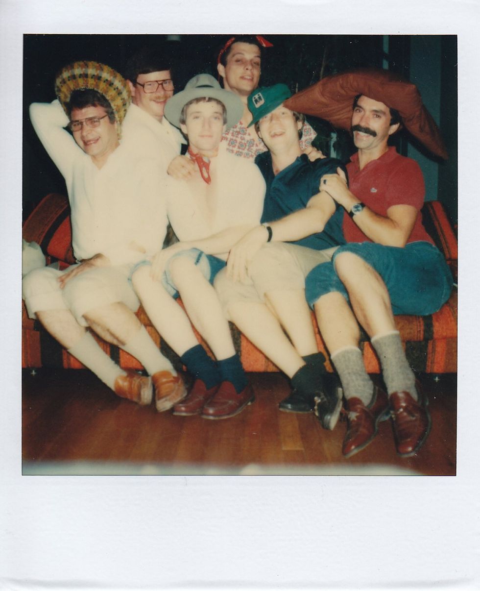 photo gallery Polaroids spanning from 1964 to 1991 documenting Houston male throuple John Jay Hollenburger Arthur Slaughter Gary Grether aka JAG and their social circle