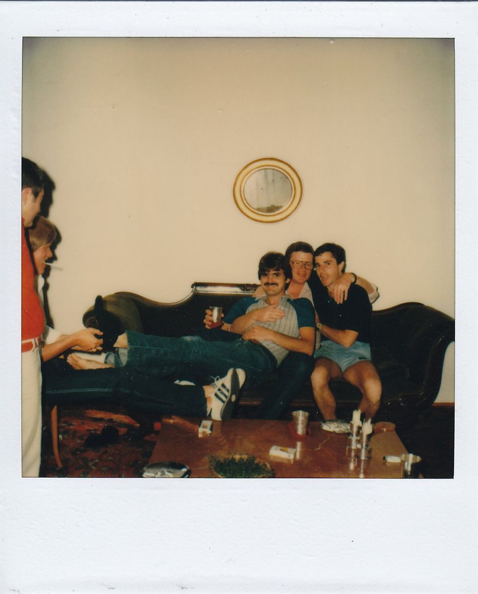 photo gallery Polaroids spanning from 1964 to 1991 documenting Houston male throuple John Jay Hollenburger Arthur Slaughter Gary Grether aka JAG and their social circle