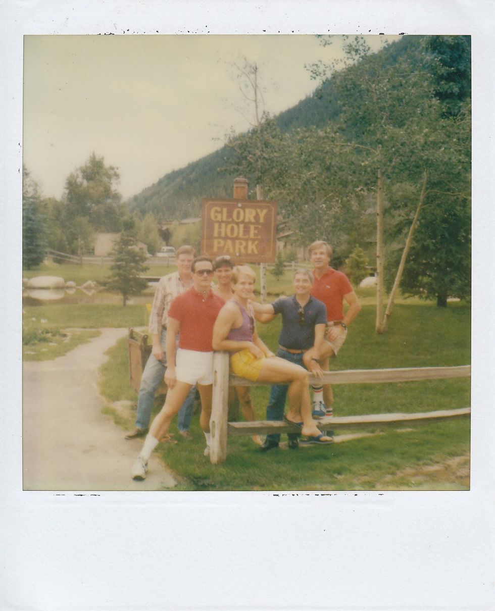 photo gallery Polaroids spanning from 1964 to 1991 documenting Houston male throuple John Jay Hollenburger Arthur Slaughter Gary Grether aka JAG and their social circle