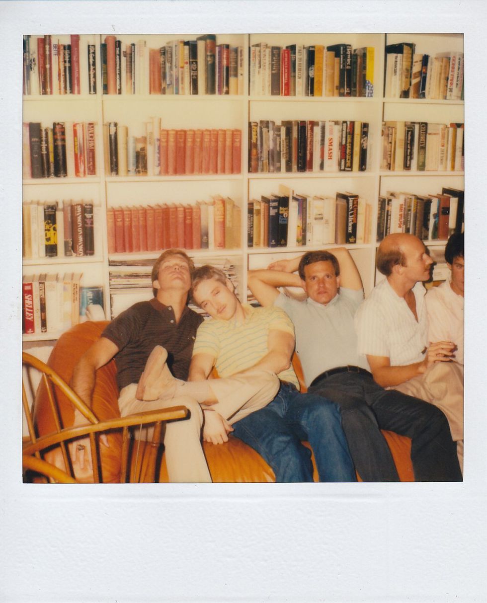 photo gallery Polaroids spanning from 1964 to 1991 documenting Houston male throuple John Jay Hollenburger Arthur Slaughter Gary Grether aka JAG and their social circle