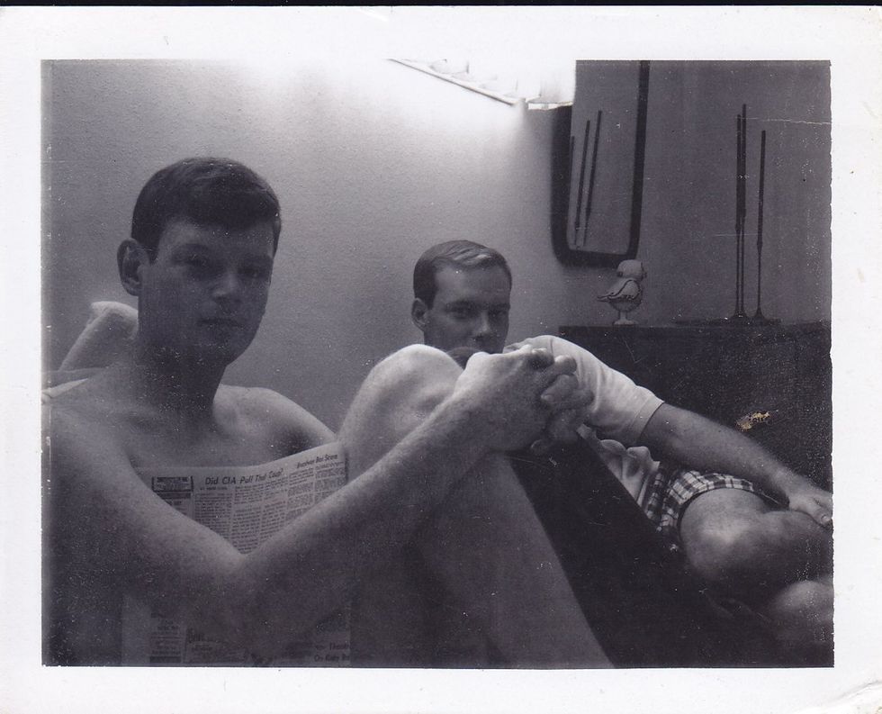 photo gallery Polaroids spanning from 1964 to 1991 documenting Houston male throuple John Jay Hollenburger Arthur Slaughter Gary Grether aka JAG and their social circle