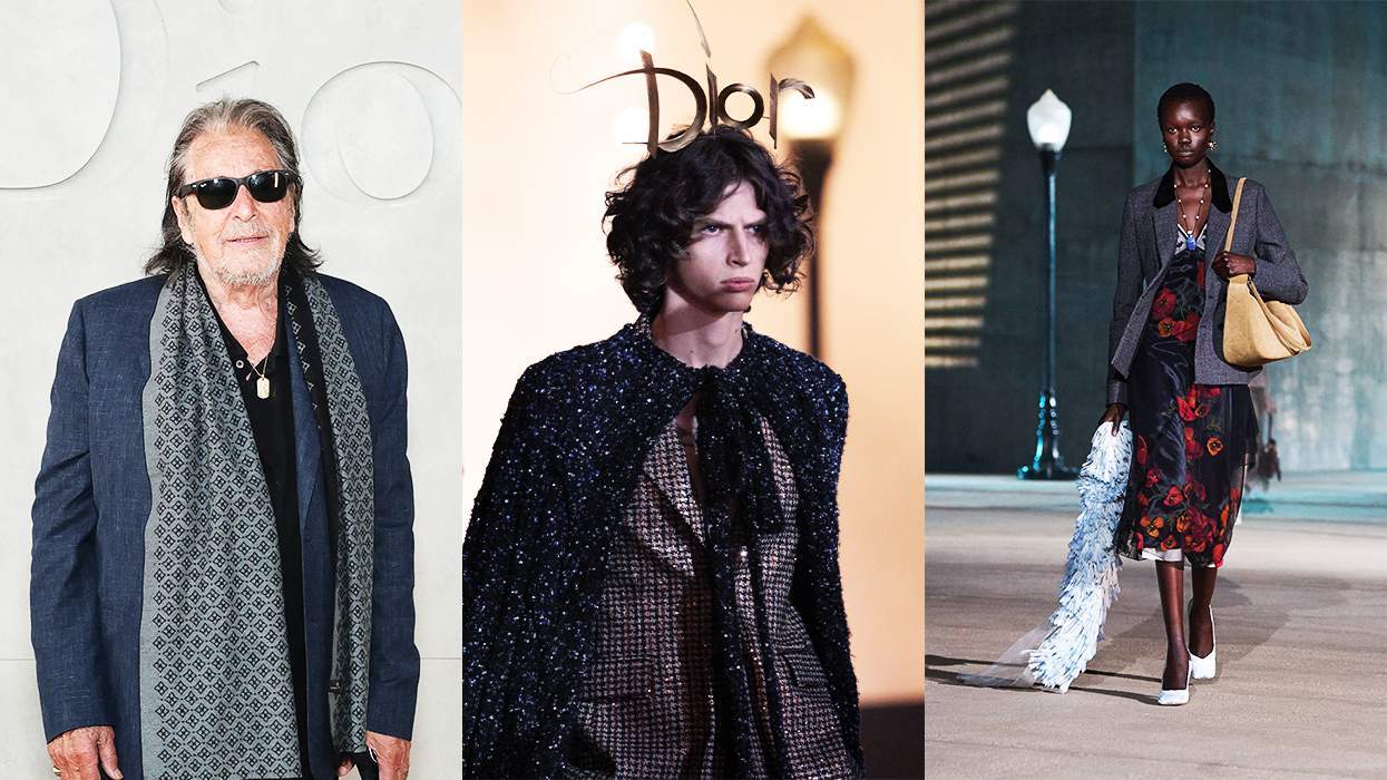 photos of Al Pacino and Dior runway models