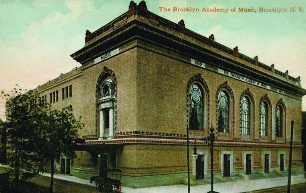Picture postcard image of the new Brooklyn Academy of Music, ca. 1914.