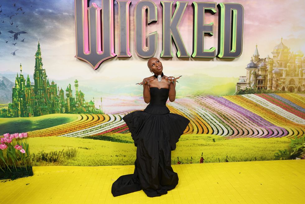 Pictures of queer actress Cynthia Erivo on the 'Wicked' press tour.
