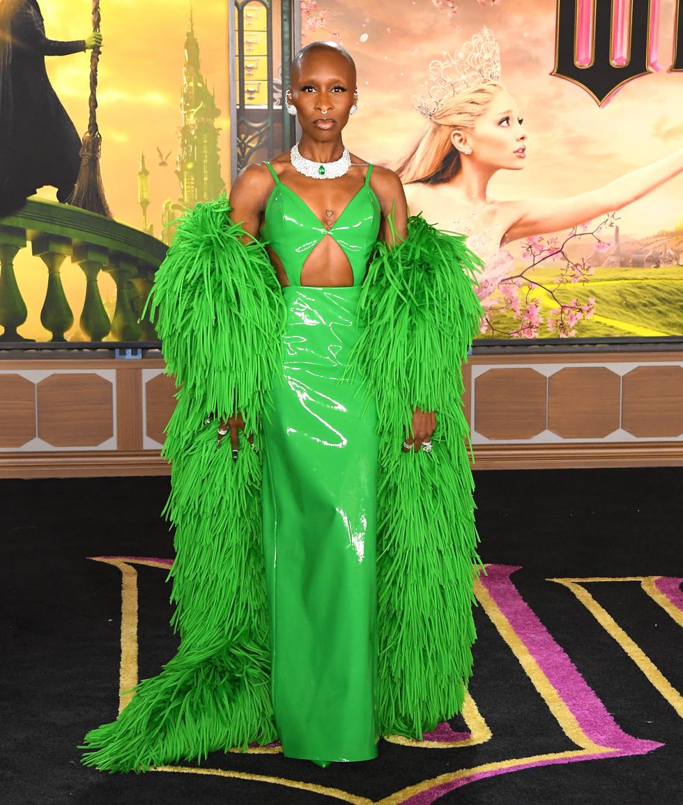 Pictures of queer actress Cynthia Erivo on the 'Wicked' press tour.