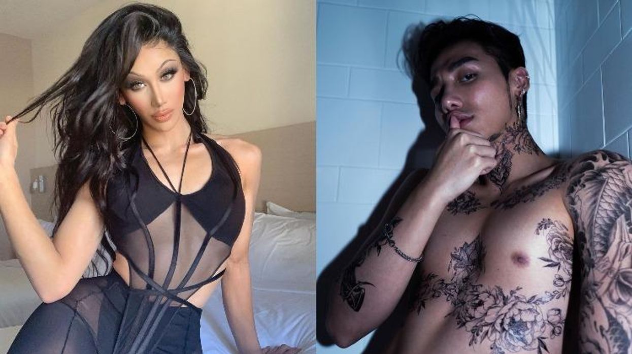 Plastique Tiara in tattooed drag.