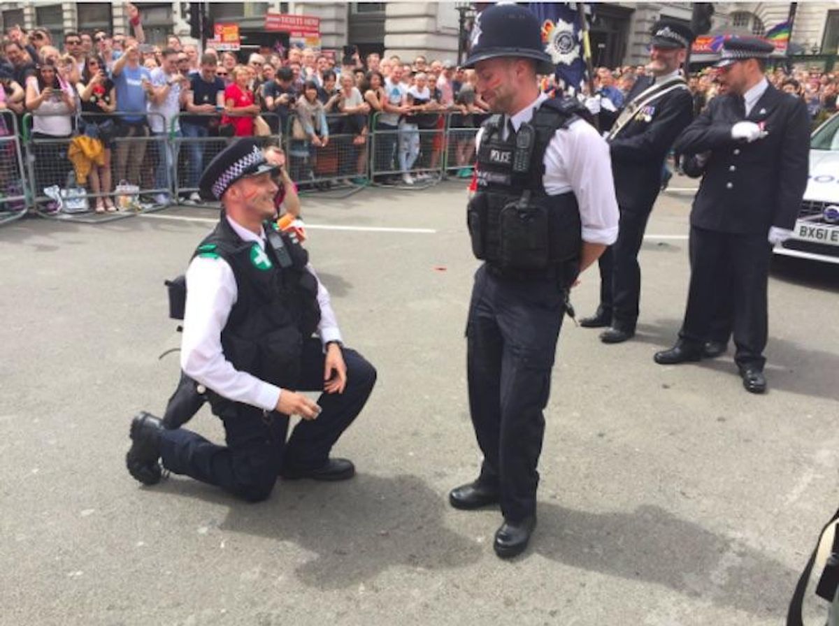 Police officers engaged at London Pride